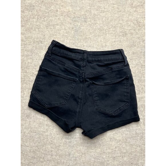 SO Super High Rise Curvy Shortie Button Fly Jean Shorts Size 1 - Picture 3 of 8